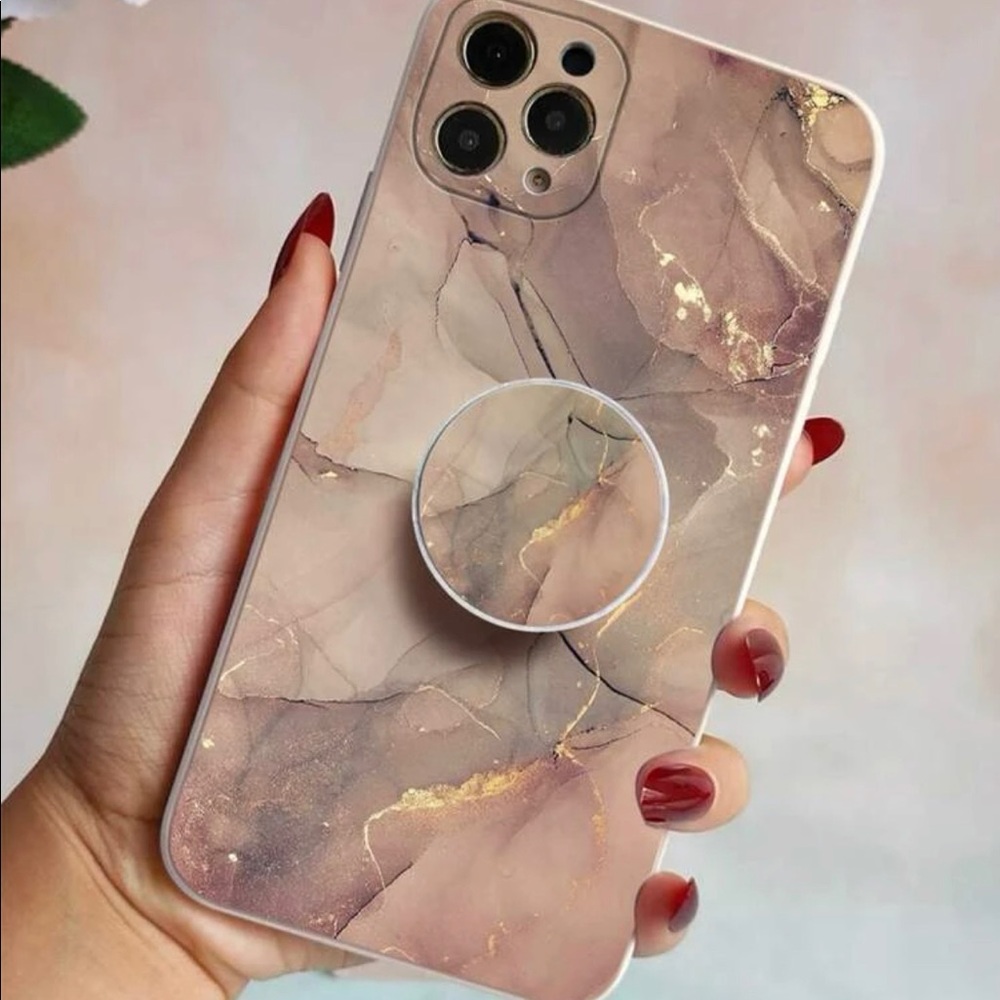 Marble Iphone 13 Case with Stand Out Grip-Brand New